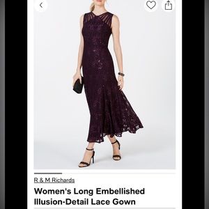 R&M Richards Gown, size 12, plum, never worn